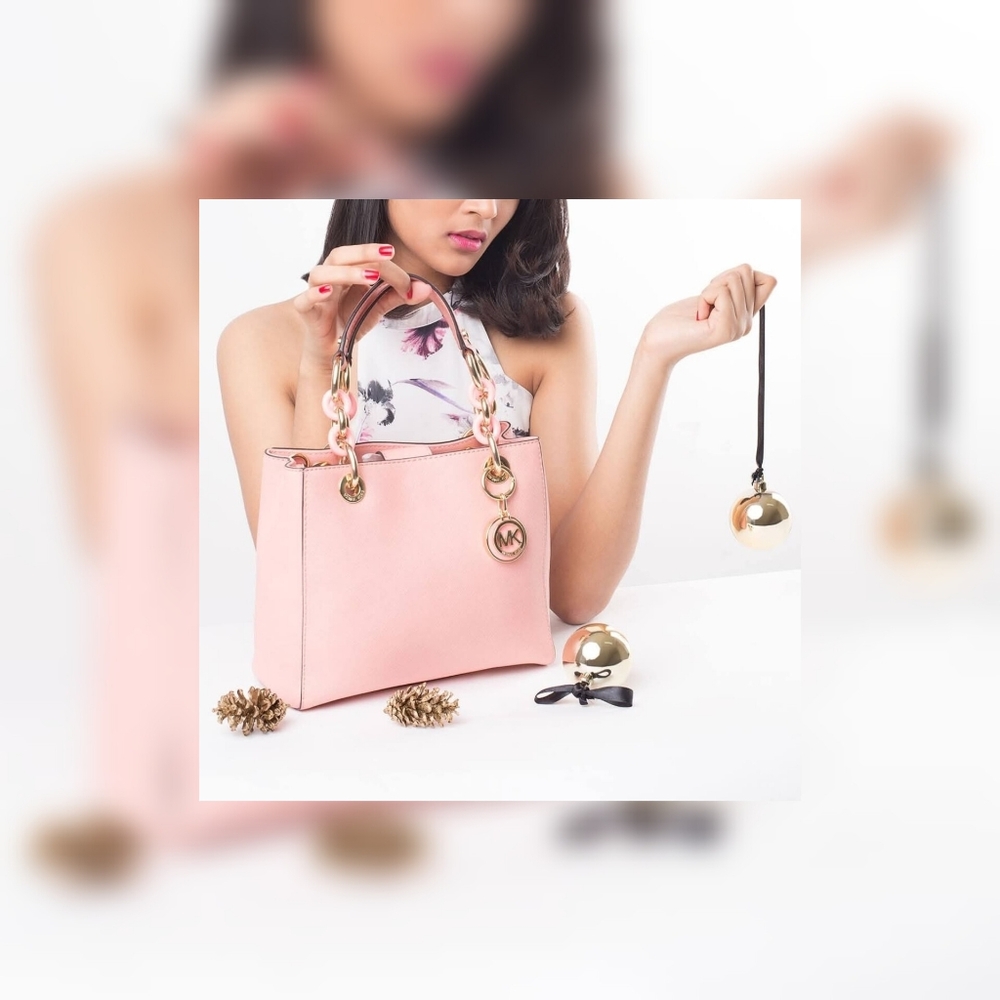 Michael Kors Cynthia Pastel Pink Med Saffiano Leather Satchel NWOT - Picture 16 of 16
